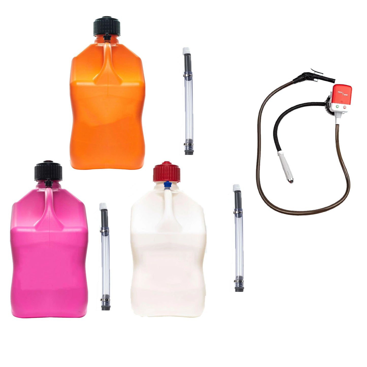 (7 Pcs Set)Fluid Transfer Pump Racing Fuels Utility Jug