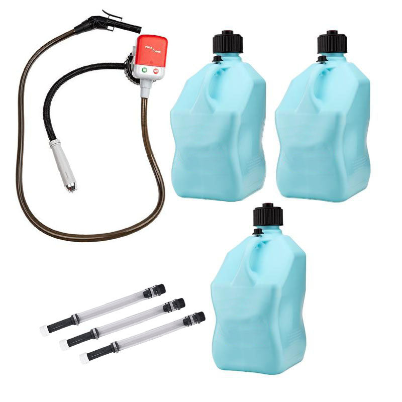 (7 Pcs Set)Fluid Transfer Pump Racing Fuels Utility Jug