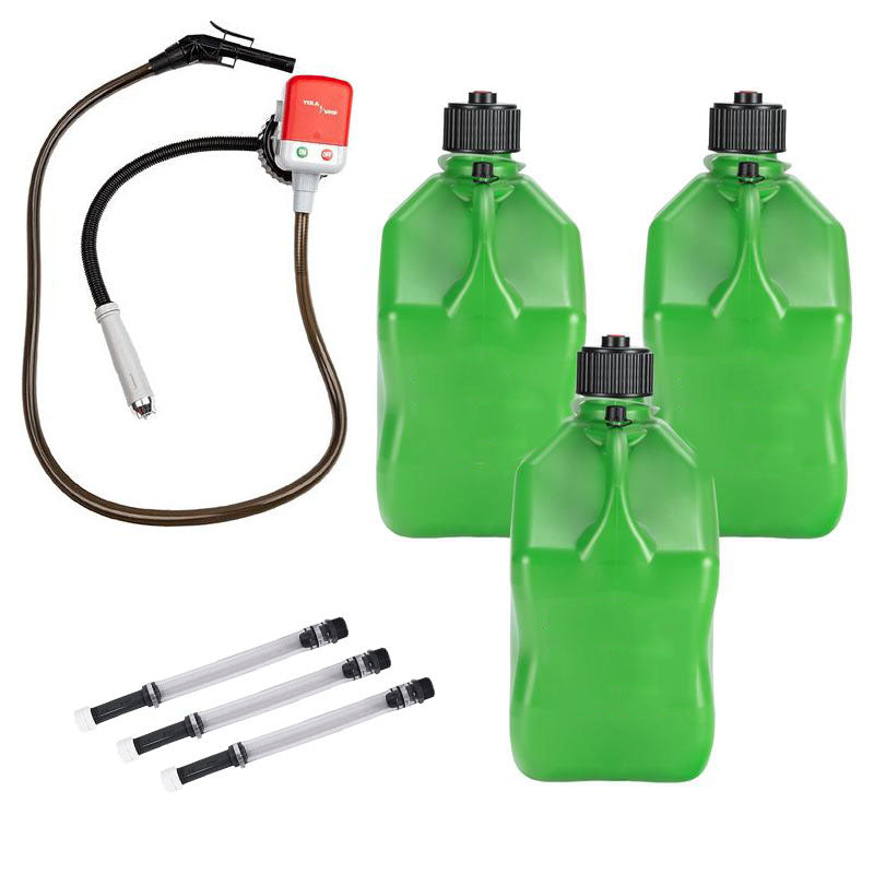 (7 Pcs Set)Fluid Transfer Pump Racing Fuels Utility Jug
