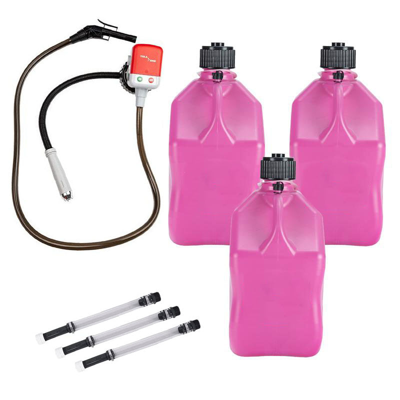 (7 Pcs Set)Fluid Transfer Pump Racing Fuels Utility Jug
