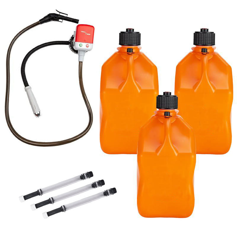 (7 Pcs Set)Fluid Transfer Pump Racing Fuels Utility Jug